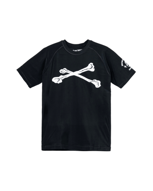 Crossed Bones - Short Sleeve Rash Guard Grey - Broken Bones Inc.
